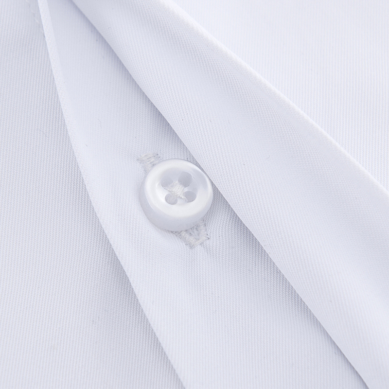 Men's Classic French Cuffs Solid Dress Shirt Covered Placket Formal Business Standard-fit Long Sleeve Office Work White Shirts 220330