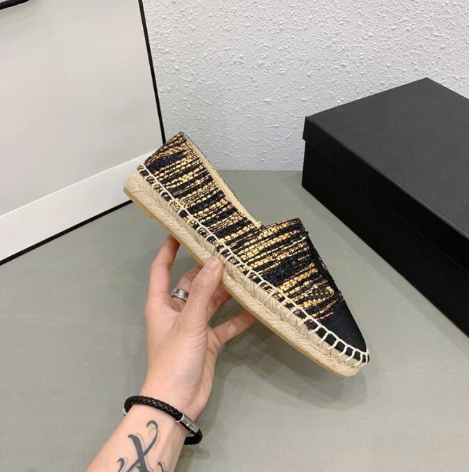 Luxurys Casual Shoes OP42 Women Espadrilles Summer Ladies Flat Beach Half Slippers Fashion Woman Loafers Fisherman Canvas Shoe With Box Size 35-42