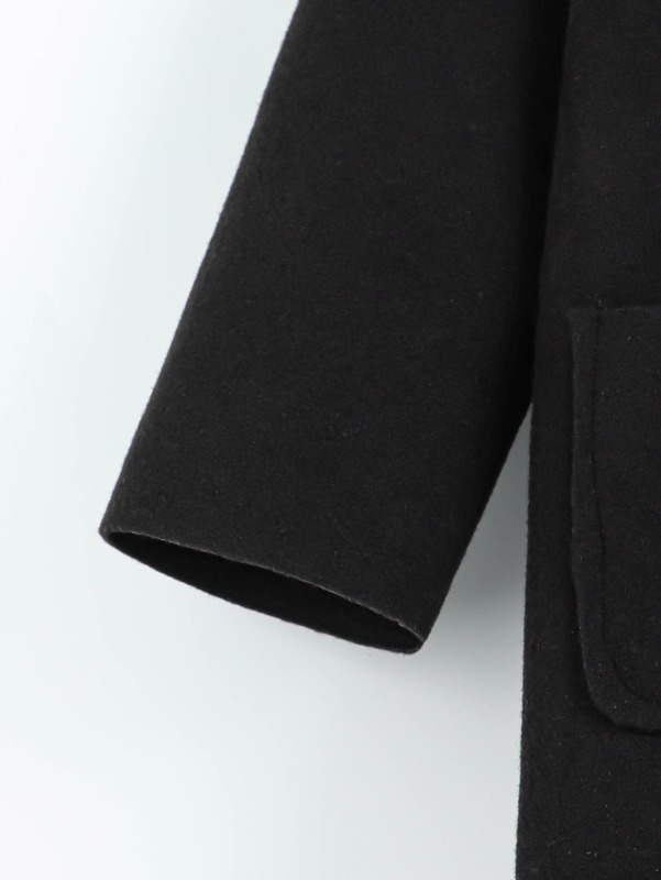 Toddler Boys Pocket Patched Open Front Overcoat SHE