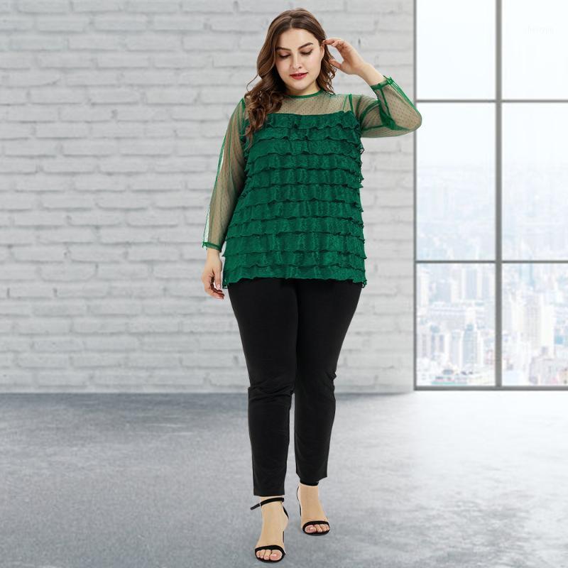 Women's T-Shirt 2022 Fall Plus Size Tops Round Neck Lace Perspective Stitching Sexy Ruffled Loose Personality Elegant, Gray
Women's T-Shirt 2022 Fall Plus Size Tops Round Neck Lace Perspective Stitching Sexy Ruffled Loose Personality Elegant, Gray