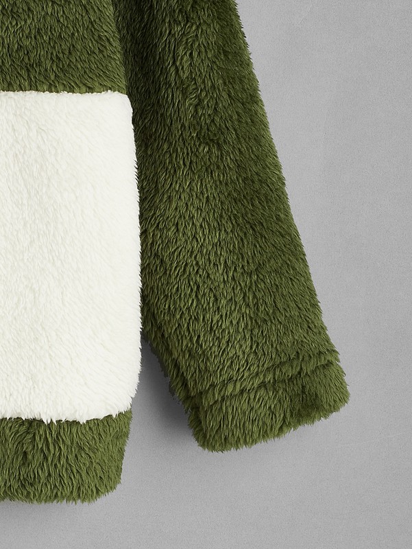 Toddler Boys Two Tone Zipper Teddy Bomber Jacket SHE