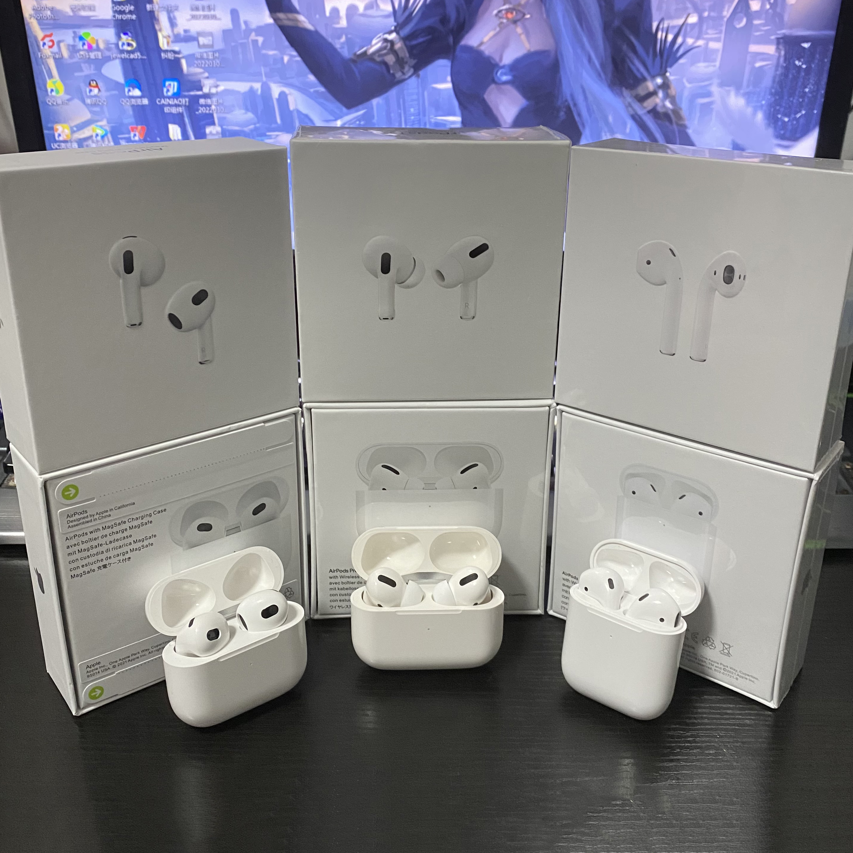 HIGH QUALITY AirPods Pro Wirless Earphones real serial NO. Metal closure connector Rename GPS Wireless Charging Bluetooth Headphones with In-Ear Detection
HIGH QUALITY AirPods Pro Wirless Earphones real serial NO. Metal closure connector Rename GPS Wireless Charging Bluetooth Headphones with In-Ear Detection