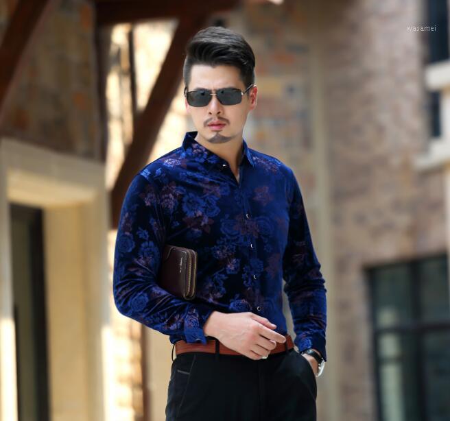Arrival Mens Long Sleeve Thick Velvet Shirts Fashion Floral Gold Dress Men' Casual, Black
Arrival Mens Long Sleeve Thick Velvet Shirts Fashion Floral Gold Dress Men' Casual, Black