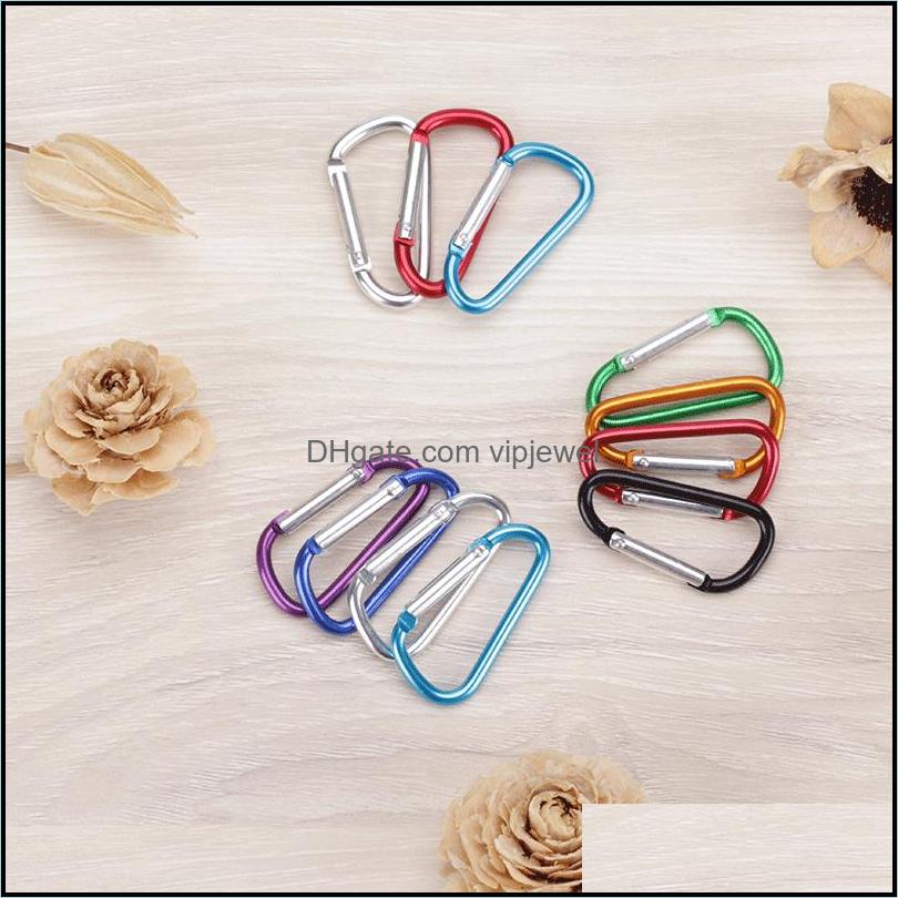 Key Rings Jewelry Aluminum Carabiner D Ring Spring Snap Hook For Good Quality Outdoor Caribeaners Cam Keychain Accessory Dh7Vh