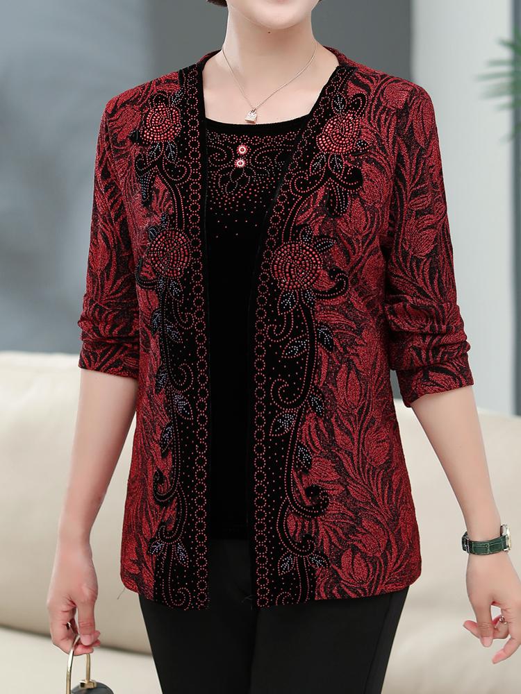 Women's Knits & Tees Fake Two Pieces Sweater Women Autumn Long Sleeve Mother Sweaters Pullover Pull Femme Print For WomenWomen's, Style 2
Women's Knits & Tees Fake Two Pieces Sweater Women Autumn Long Sleeve Mother Sweaters Pullover Pull Femme Print For WomenWomen's, Style 2