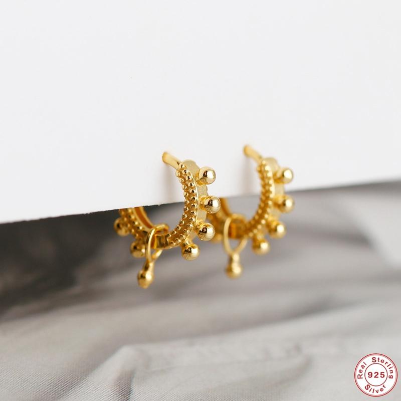 Hoop & Huggie Aide 925 Sterling Silver Gold Beads Earrings For Women Girls Cool Punk Style Huggies Earring Pendientes Fine Jewelry GiftHoop
Hoop & Huggie Aide 925 Sterling Silver Gold Beads Earrings For Women Girls Cool Punk Style Huggies Earring Pendientes Fine Jewelry GiftHoop