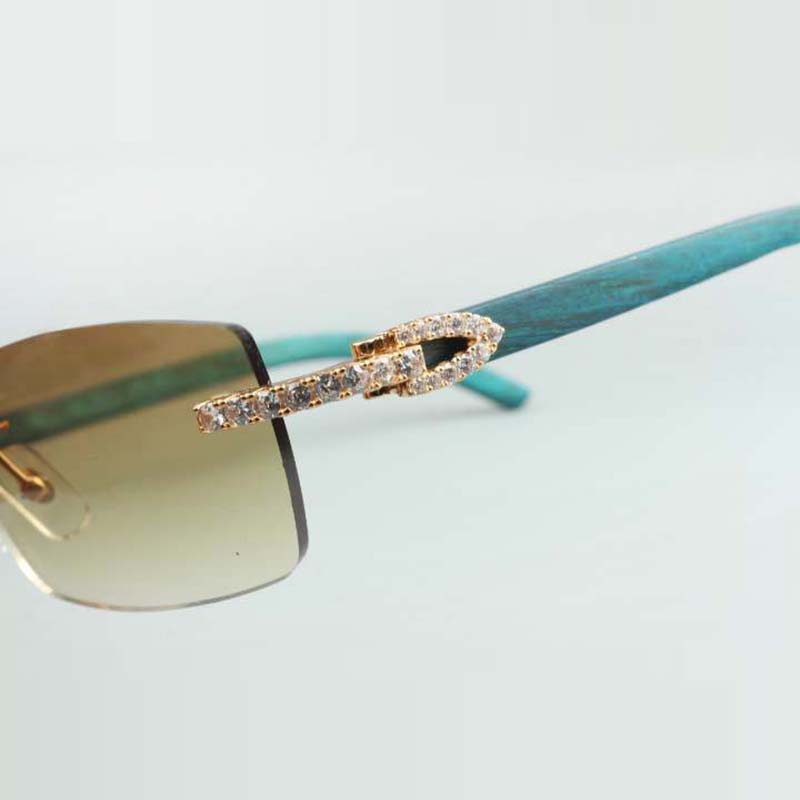 endless dia sunglasses frames 3524012 with teal wood sticks and 56mm lens Good quality