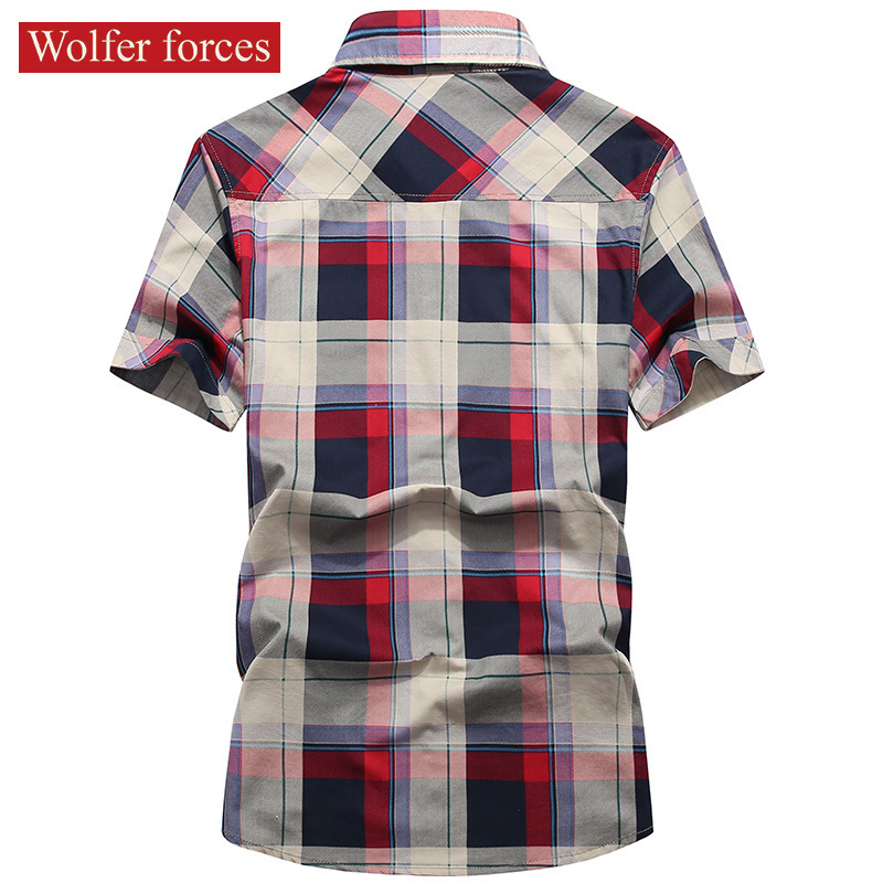 Summer Plaid Shirt Men'sLarge Size Men's Printed Male Denim s Cotton Style For Men Clothing Fashion Man 220322