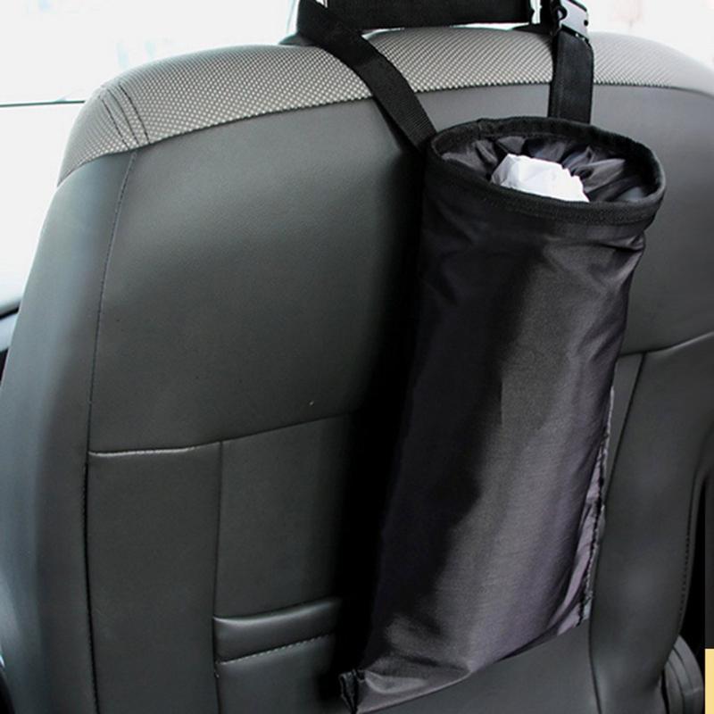 

Car Organizer 2Pcs Seat Back Trash Bag Hanging Waterproof Leakproof Holder Console Headrest Bin Detachable Can