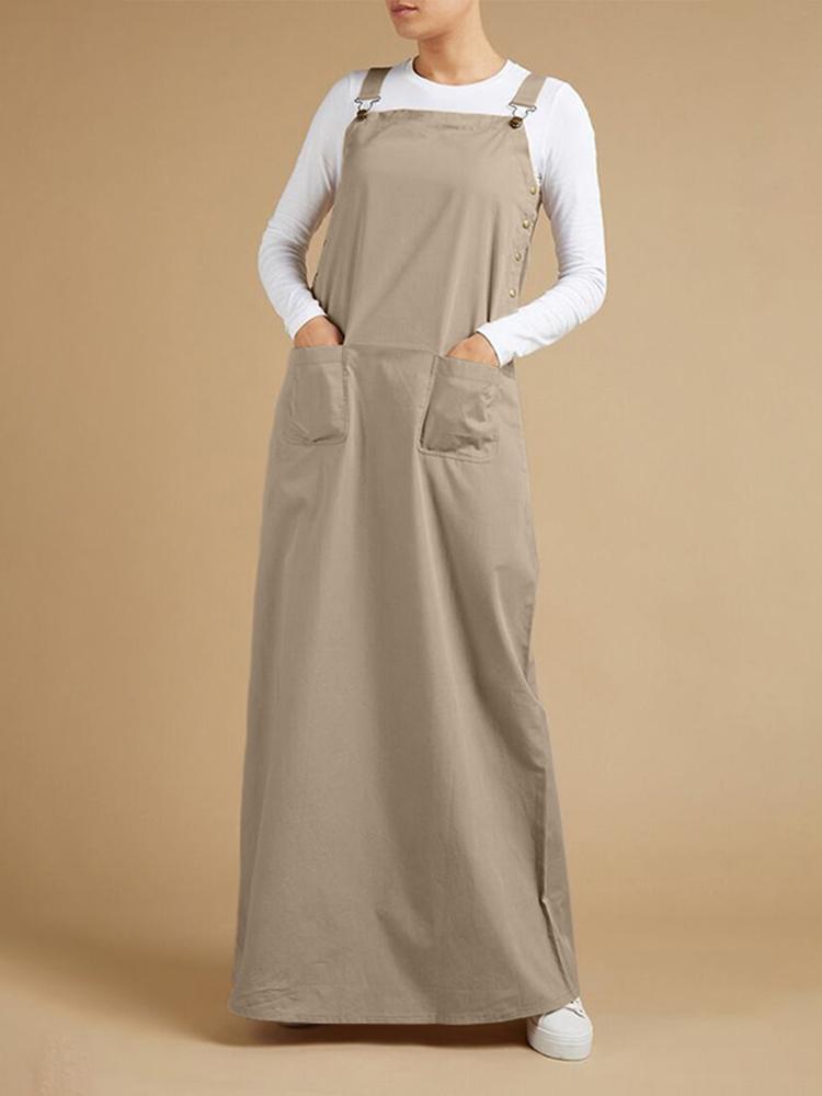 Casual Dresses Fashion Summer Straps Solid Long Maxi Sundress Overalls Dress Women Suspenders Vestidos Party SarafansCasual, Beige
Casual Dresses Fashion Summer Straps Solid Long Maxi Sundress Overalls Dress Women Suspenders Vestidos Party SarafansCasual, Beige