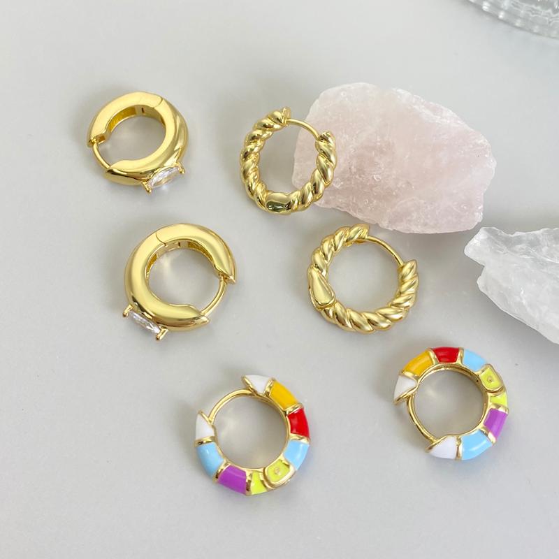Hoop & Huggie Gold Color Plated Luxury Copper Zircon Earrings Korean Sterling Circle Piercing Earring For Women Treandy JewelryHoop
Hoop & Huggie Gold Color Plated Luxury Copper Zircon Earrings Korean Sterling Circle Piercing Earring For Women Treandy JewelryHoop