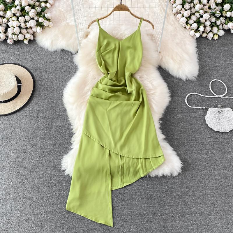 Casual Dresses Sexy Red Sling Dress Lime Green Vintage Backless Spaghetti Strap 2022 Summer V-neck Pleated Waist Thin Irregular DressCasual, Black
Casual Dresses Sexy Red Sling Dress Lime Green Vintage Backless Spaghetti Strap 2022 Summer V-neck Pleated Waist Thin Irregular DressCasual, Black