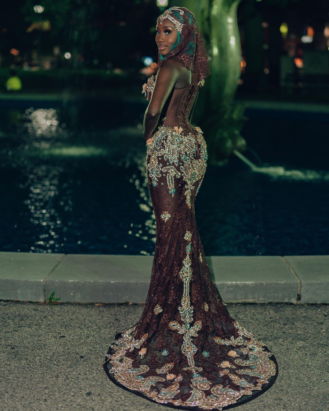 Plus Size Arabic Aso Ebi Luxurious Lace Mermaid Prom Dresses Beaded Crystals Evening Formal Party Second Reception Birthday Engagement Gowns Dress ZJ6