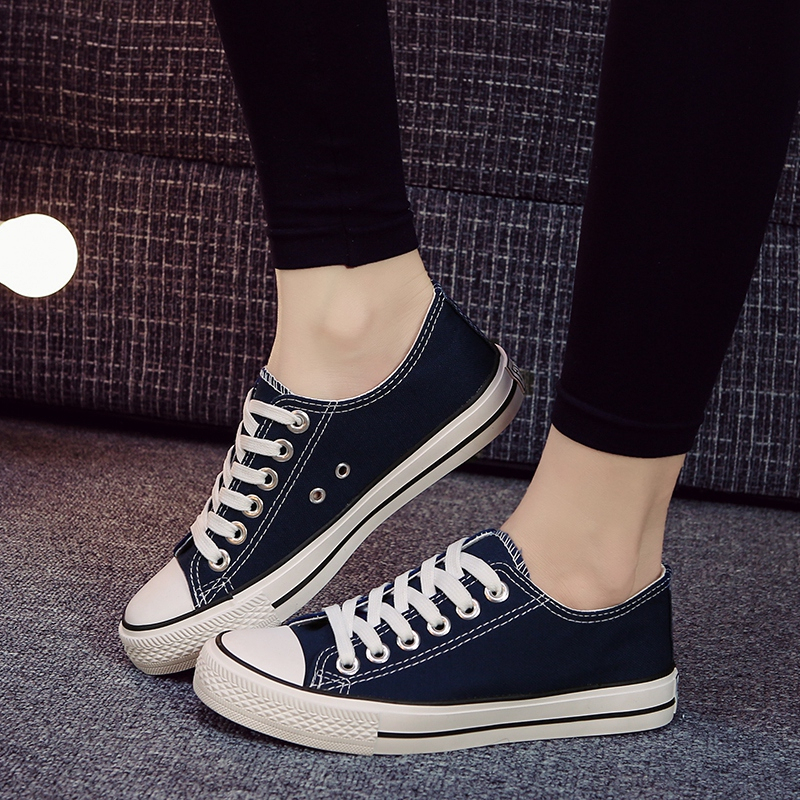 Sepatu Wanita Musim Panas Fashion Baru Kasual Kanvas Solid Sneakers untuk Zapatos De
