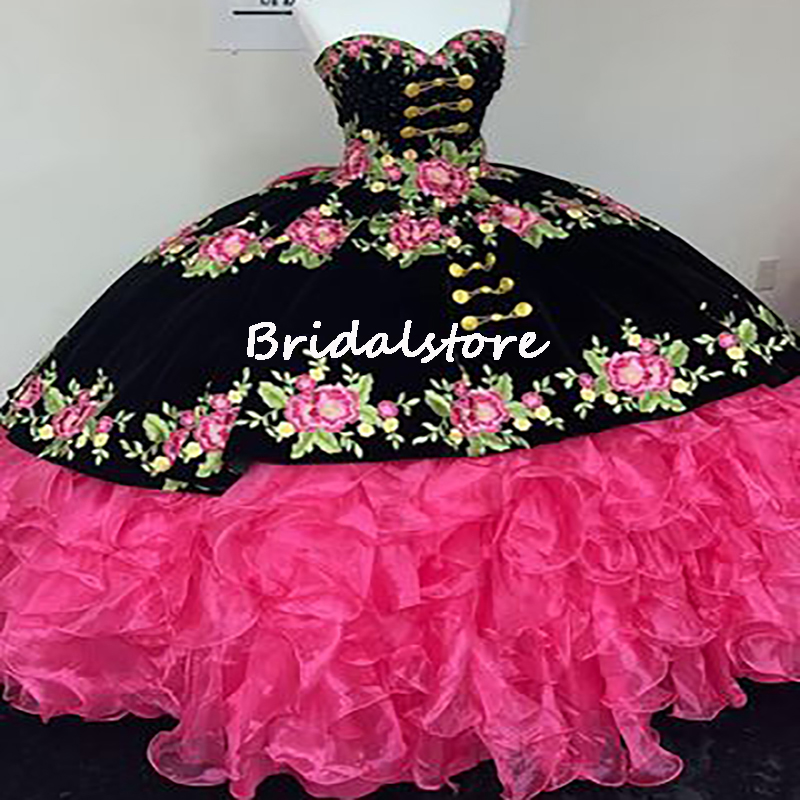 Princess Fushia Quinceanera Dress Charro Floral Embroidery Ball Gown Mexican Sweet 15 Dresses Corset Vestidos De 16 Años 2022 Luxury Prom Dress Birthday Gowns, Yellow
Princess Fushia Quinceanera Dress Charro Floral Embroidery Ball Gown Mexican Sweet 15 Dresses Corset Vestidos De 16 Años 2022 Luxury Prom Dress Birthday Gowns, Yellow