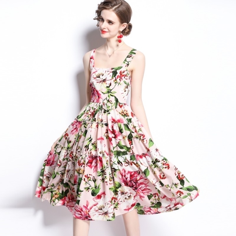 Summer Sexy Spaghetti Strap Sweet Floral Dress Women Casual Slim Beach Party Midi Dresses Vestidos 210526, Photo color
Summer Sexy Spaghetti Strap Sweet Floral Dress Women Casual Slim Beach Party Midi Dresses Vestidos 210526, Photo color