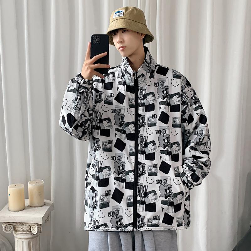 Men's Jackets Anime Print And Solid Color Reversible For Mens Autumn Fashion Clothes Korean Teenage Loose Fit Harajuku Streetwear CoatMen's, Black
Men's Jackets Anime Print And Solid Color Reversible For Mens Autumn Fashion Clothes Korean Teenage Loose Fit Harajuku Streetwear CoatMen's, Black
