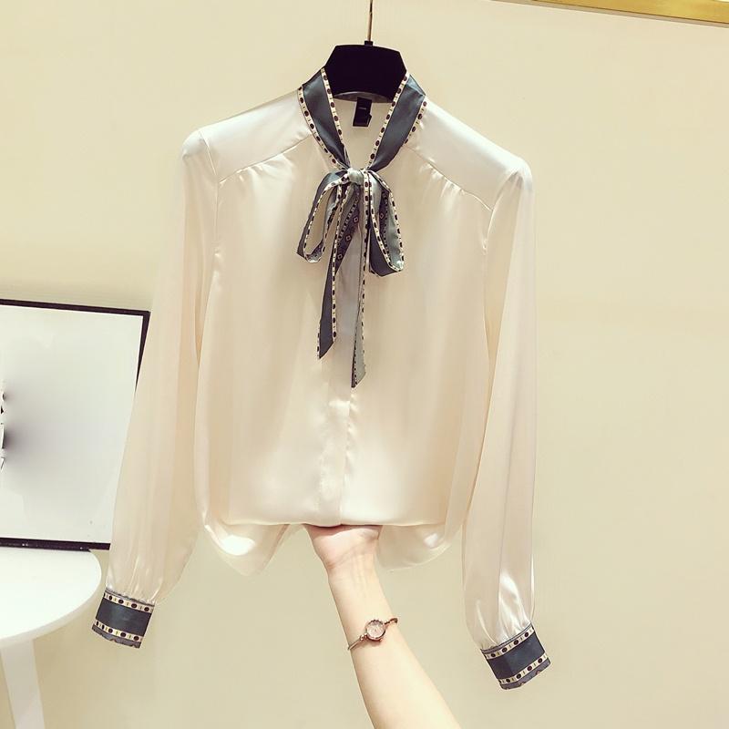 Women' Blouses & Shirts Bow Neck Chiffon White Women Summer 2022 Lace Solid Long-Sleeved Elegant Office Lady Outwear Tops, Beige
Women' Blouses & Shirts Bow Neck Chiffon White Women Summer 2022 Lace Solid Long-Sleeved Elegant Office Lady Outwear Tops, Beige