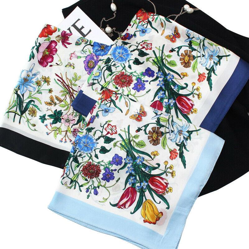 Scarves 100% Silk Scarf Shiny Bandana Women Fashion Boho Style Flower Print Neckerchief Lady Grils Headband Turban Gift 53*53cm
Scarves 100% Silk Scarf Shiny Bandana Women Fashion Boho Style Flower Print Neckerchief Lady Grils Headband Turban Gift 53*53cm