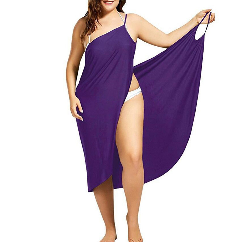 Plus Size Women Summer Swimsuit Scarf Beach Cover Wrap Sarong Skirt Maxi Dress up Pareo Bikini 220618