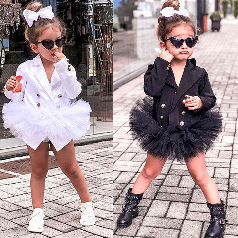 Infant Children Clothes Baby Girls Long Sleeve Formal Lace Dress Suit Skirt Get Together Clothes Casual Suit Dress Y220510