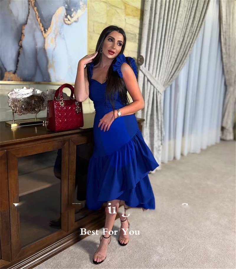 Royal Blue Mermaid Prom Dresses Straps Sweetheart Tiered Skirt Tea Length Simple Evening Gowns, Dark navy
Royal Blue Mermaid Prom Dresses Straps Sweetheart Tiered Skirt Tea Length Simple Evening Gowns, Dark navy