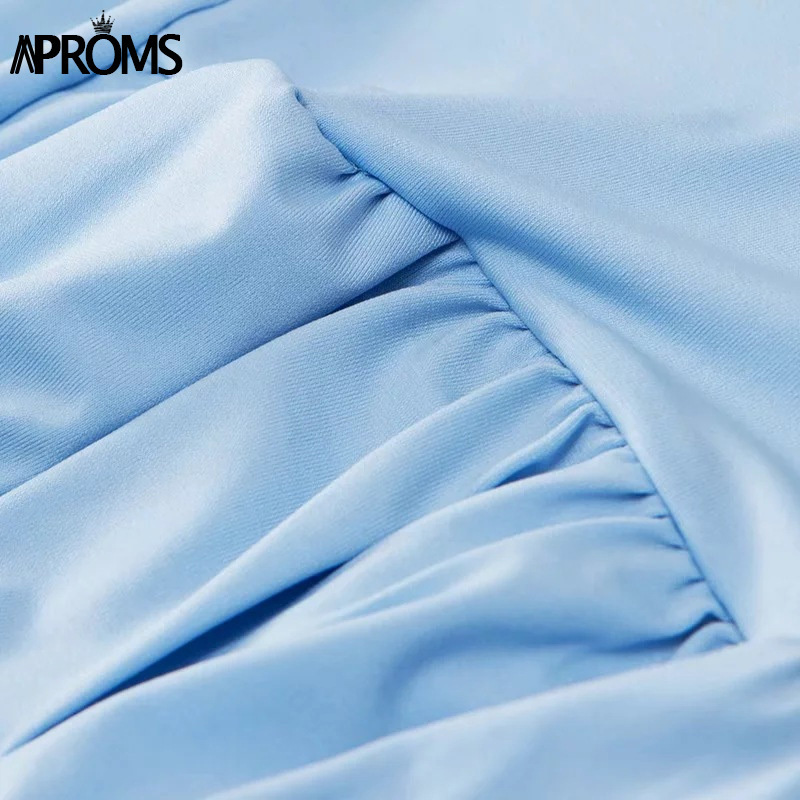 Aproms Candy Color Camis Streetwear Tube Women Summer Ruched Pleated Short Tank Tops 90s Cool Girls Sexy Slim Crop Top Tees 220316