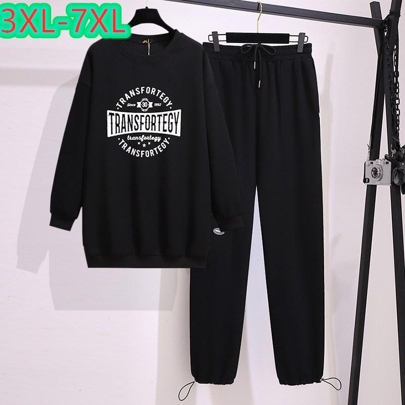 Women's Plus Size Tracksuits Ladies Spring Autumn Sports Sets For Women Large Loose Black Tops And Pants Training Suit 3XL 5XL 6XL 7XLWo
Women's Plus Size Tracksuits Ladies Spring Autumn Sports Sets For Women Large Loose Black Tops And Pants Training Suit 3XL 5XL 6XL 7XLWo