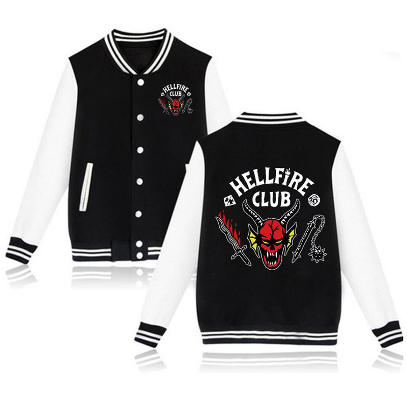 Stranger Things 4 Hellfire Club Cosplay Baseball Jacket Women Men Bomber Jacket Outerwear Streetwear Hip Hop Baseball Uniform, 001
Stranger Things 4 Hellfire Club Cosplay Baseball Jacket Women Men Bomber Jacket Outerwear Streetwear Hip Hop Baseball Uniform, 001