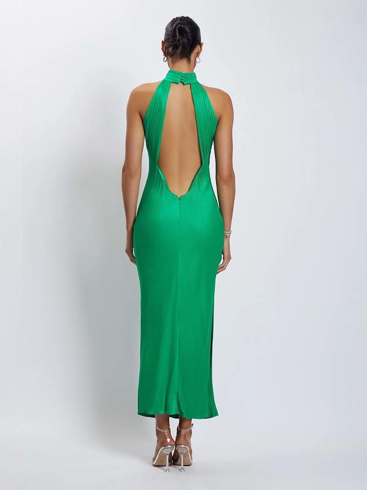 CNYISHE Summer Sexy Long Dress Femme Elegant Slim Off Shoulder Backless Party Club Maxi Dress Women Casual Dresses Green Vestido 220511