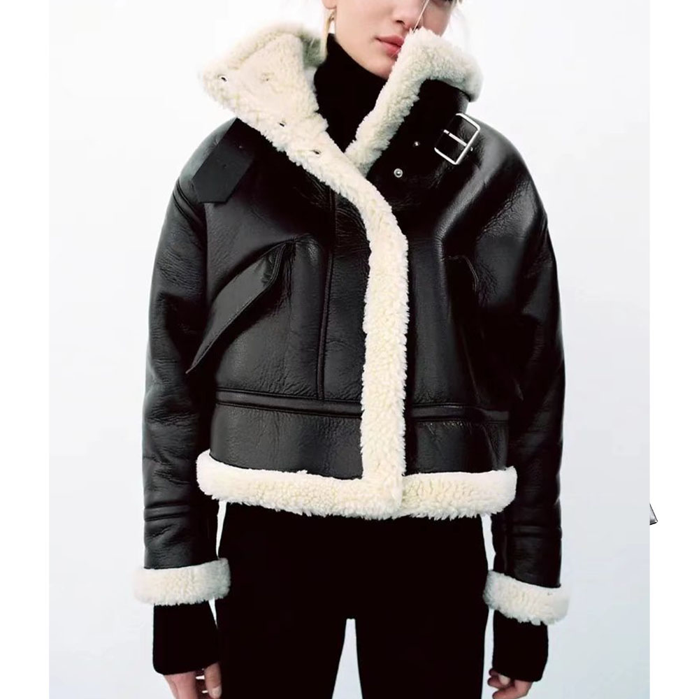 2022 Women's Fur winter Fashion Fleece imitation leather Jacket Coat Vintage Long Sleeve Female Outerwear Chic Tops, Black
2022 Women's Fur winter Fashion Fleece imitation leather Jacket Coat Vintage Long Sleeve Female Outerwear Chic Tops, Black