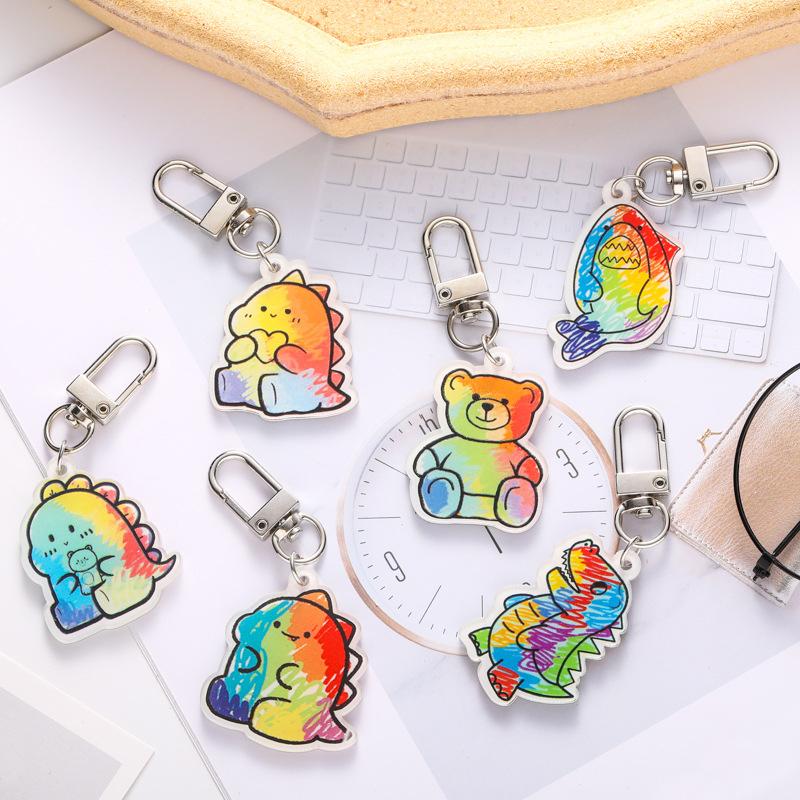 Keychains Cute Acrylic Graffiti Whale Little Bear Dinosaur Keychain Fashion Animal Pendant Women Trinkets Bag Charm Couple Keyfob Gift
Keychains Cute Acrylic Graffiti Whale Little Bear Dinosaur Keychain Fashion Animal Pendant Women Trinkets Bag Charm Couple Keyfob Gift