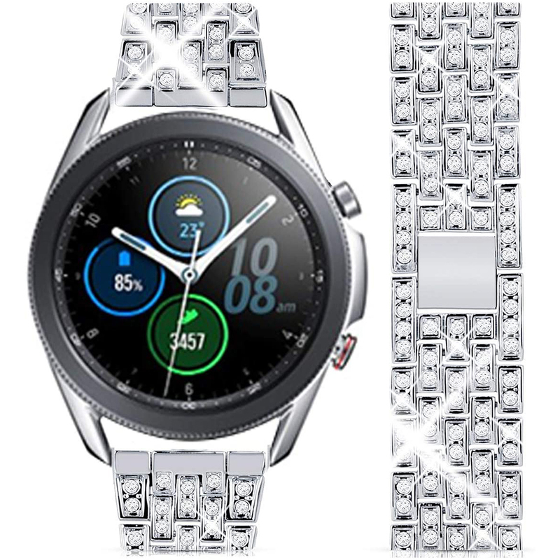 20mm 22mm Strap For Samsung Galaxy Watch 4 Classic 42mm 46mm Watch4 40mm 44mm Watch3 41mm 45mm Diamond Metal Link Bracelet Band 220526