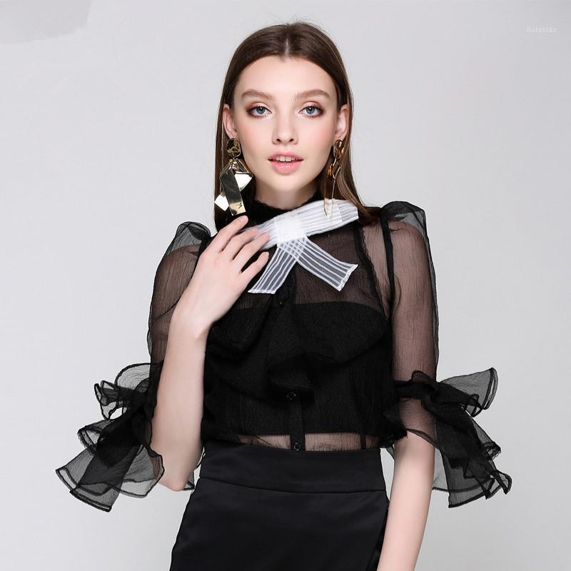 Women' Blouses & Shirts 2022 Summer Blouse Womens Runway Designer Bow Collar Sexy Women Tops Shirt Feminine Blusas, Black
Women' Blouses & Shirts 2022 Summer Blouse Womens Runway Designer Bow Collar Sexy Women Tops Shirt Feminine Blusas, Black