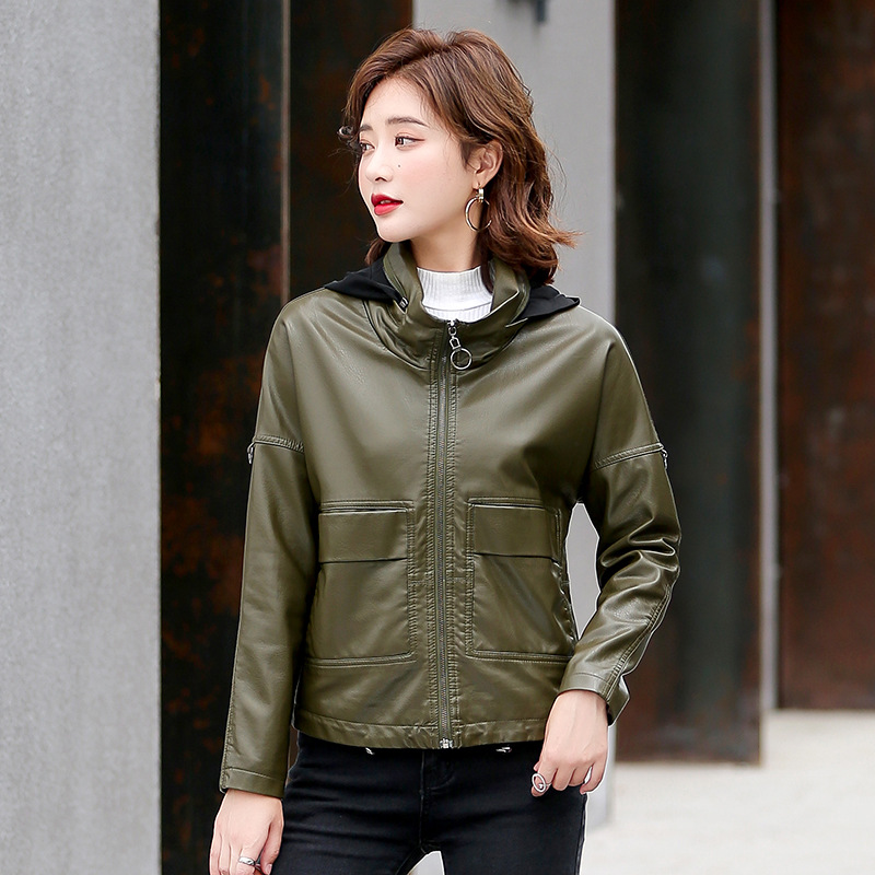 Autumn Pu Leather Clothing Women New Fashion Zipper Motorcycle Coat Short Faux Leather Biker Jacket Soft Casual OverCoat Female, Army green
Autumn Pu Leather Clothing Women New Fashion Zipper Motorcycle Coat Short Faux Leather Biker Jacket Soft Casual OverCoat Female, Army green