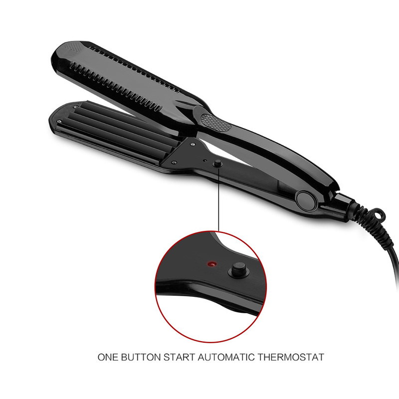 Professional ceramic corrugated iron for wave corrugation flat irons curling cone adjust temperature Wide hair Wave Plate 220623