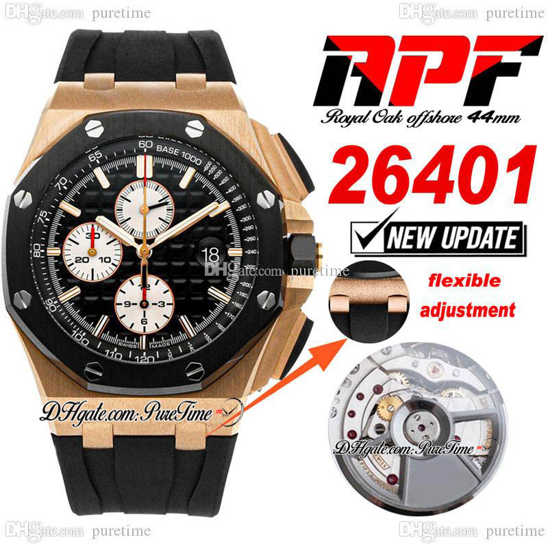 APF 44mm 2640 A3126 Automatic Chronograph Mens Watch Rose Gold Black Ceramic Bezel Textured White Dial Rubber Super Edition Puretime (Strap Exclusive Technology) E5
APF 44mm 2640 A3126 Automatic Chronograph Mens Watch Rose Gold Black Ceramic Bezel Textured White Dial Rubber Super Edition Puretime (Strap Exclusive Technology) E5