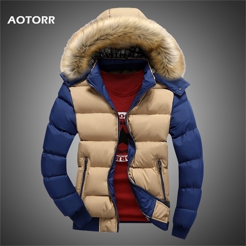Men Down Jacket Winter Male Casual Hooded Outwears Coat Warm Fur Parka Overcoat Men's Solid Thick Fleece Zipper Jackets 201209, Fk047 khaki
Men Down Jacket Winter Male Casual Hooded Outwears Coat Warm Fur Parka Overcoat Men's Solid Thick Fleece Zipper Jackets 201209, Fk047 khaki