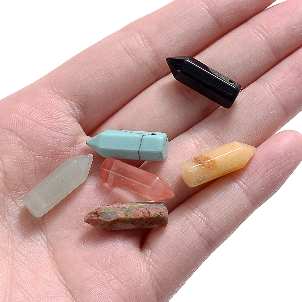 Natural Stone Pendant Charms Beads Jades Agate Turquoise Crystal Beads for Jewelry Making Findings Necklace Pendants 20x6MM