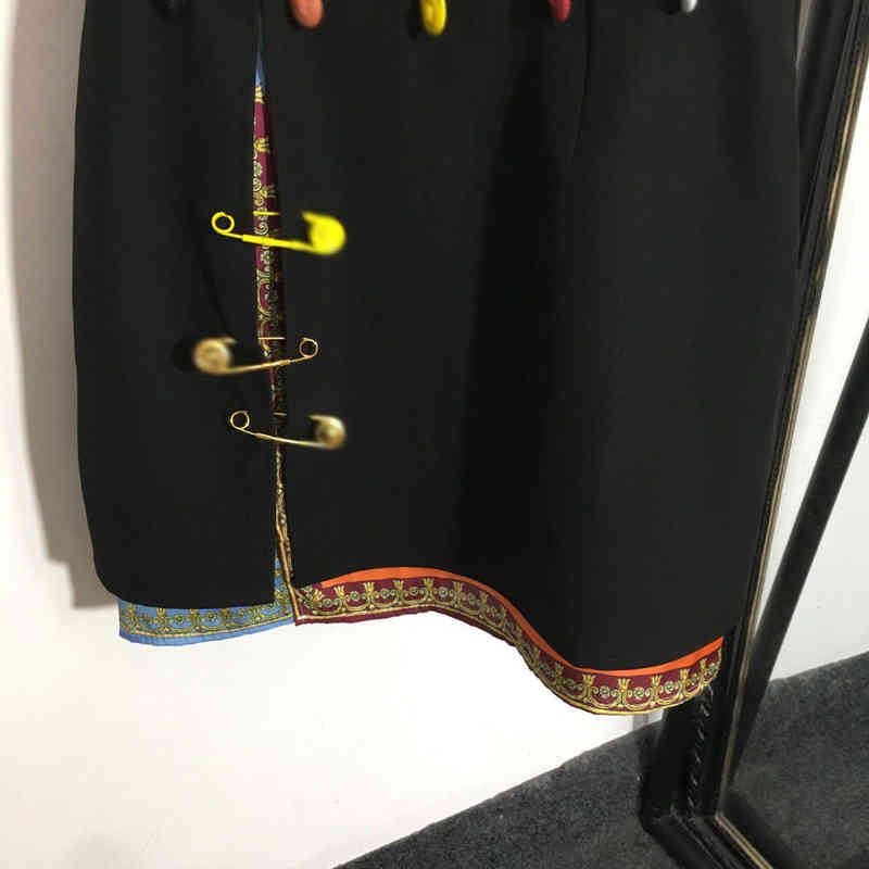 Casual Dresses spring and summer new beauty portrait pin decoration fashion splicing sleeveless vest dress