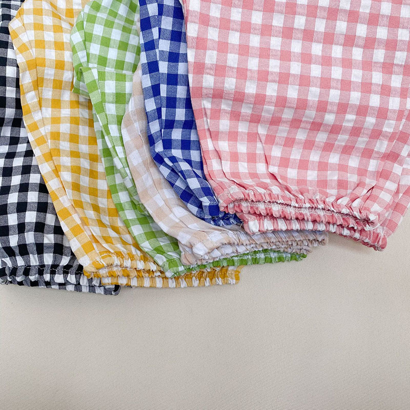 MILANCEL Summer Kids Pants Plaid Casual Pants Boys And Girls Thin Ninth Pants 220512