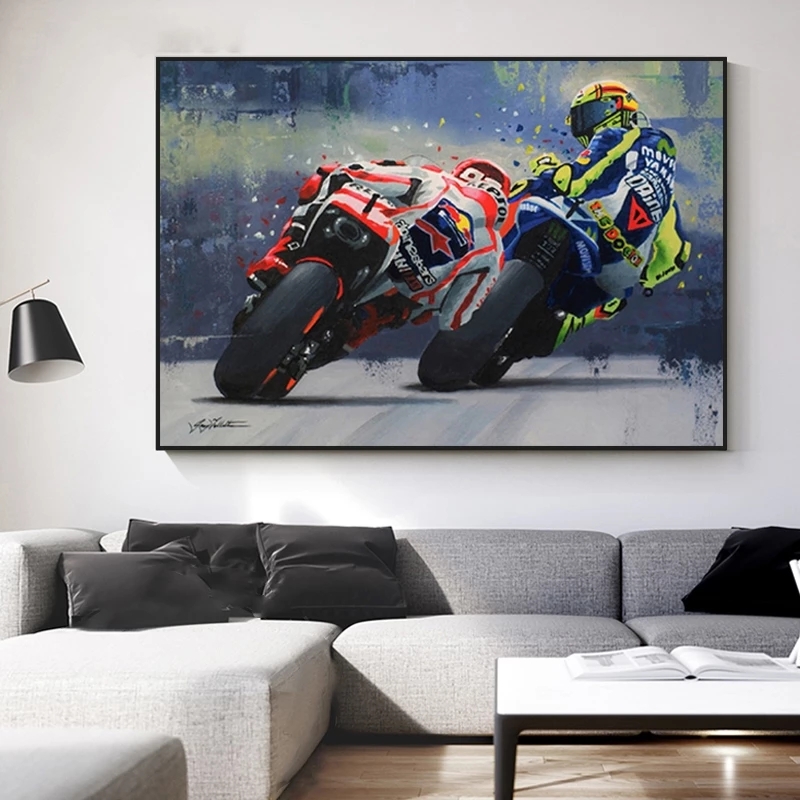 

Wall Art Decor Abstract Oil Prints Poster Motorcycle Canvas Painting Posters Print Wall Art Picture for Living Room Home Decoration Cuadros