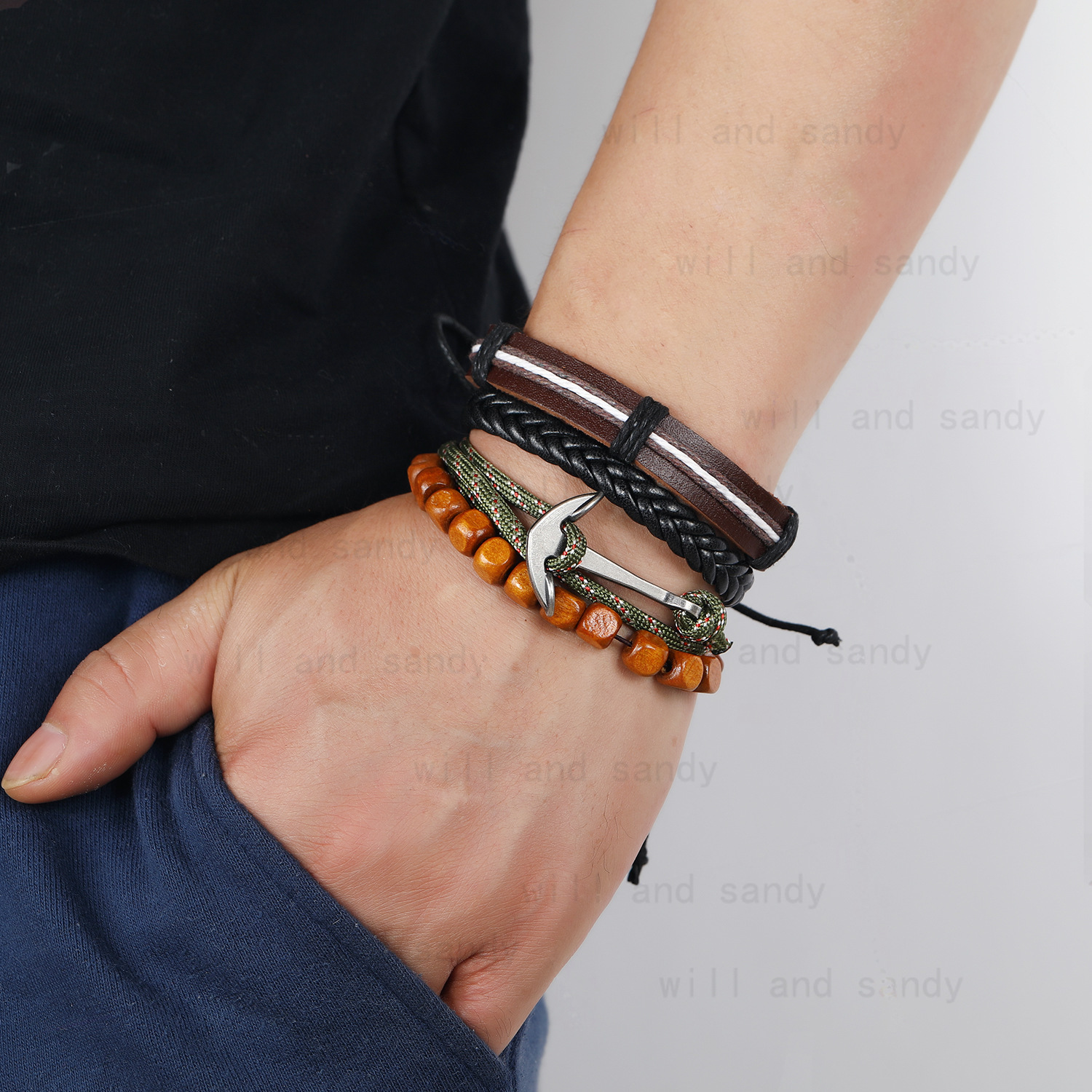Vintage Bracelets set Believe Tree of life Feather Owl Cross Charm for Men Fashion Adjustable Wrap Multilayer Leather designer Bracelet Fashion jewelr