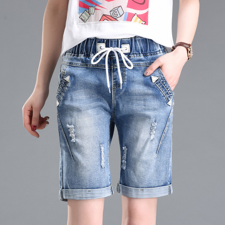 Large Size Women Fat MM Summer Students Denim Shorts Female 200 Pounds Plus Size Five Points Wide Leg Harem Trousers MZ27, Blue
Large Size Women Fat MM Summer Students Denim Shorts Female 200 Pounds Plus Size Five Points Wide Leg Harem Trousers MZ27, Blue