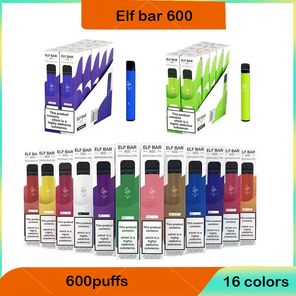 16 colors Elf Bar 600 Puffs 20mg Disposable Vape Pen E Cigarette With 550mAh Battery 2ml Prefilled Pods Portable Small PuffBar Stick Kit
16 colors Elf Bar 600 Puffs 20mg Disposable Vape Pen E Cigarette With 550mAh Battery 2ml Prefilled Pods Portable Small PuffBar Stick Kit