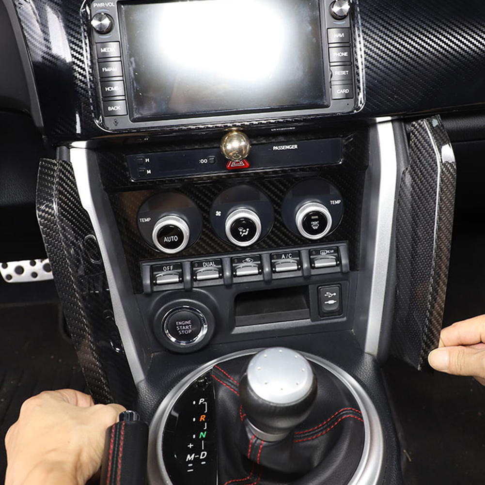 

2pcs Car Central Console Side Trim Strip Carbon Fiber Gear Shift Panel Decor Cover For 2012-2020 Toyota 86 Subaru BRZ SCION FR-S