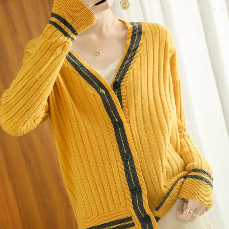 Women's Knits & Tees V-Neck Pit Strip Wool Knitted Cardigan Women's 2022 Spring Color Matching Versatile Loose And Thin Long-Sleeved Jac, Beige
Women's Knits & Tees V-Neck Pit Strip Wool Knitted Cardigan Women's 2022 Spring Color Matching Versatile Loose And Thin Long-Sleeved Jac, Beige