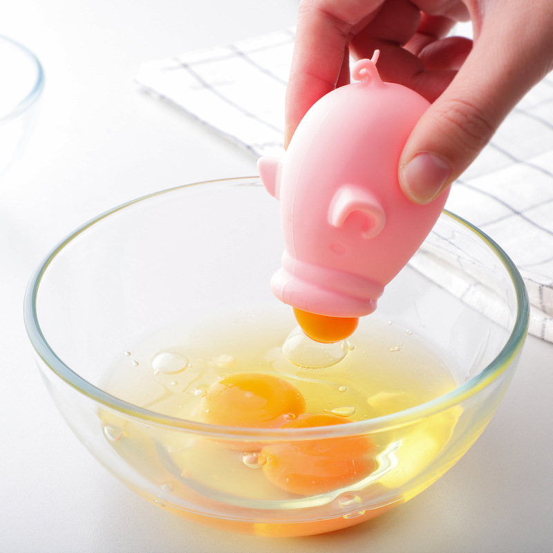 Pig Egg Yolk Separator Silicone Egg Dividers Tool Cute Animal Kitchen Baking Gadgets