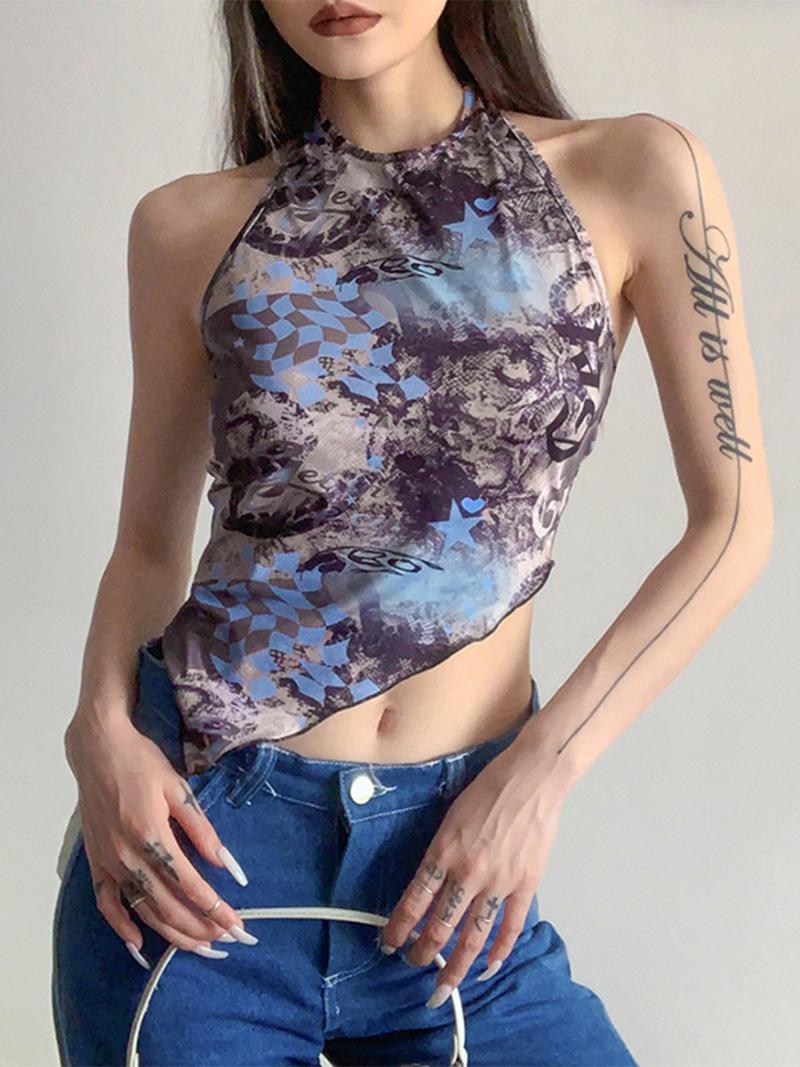 Women' Tanks & Camis Women' Summer Halterneck Sleeveless Printed Slim Backless Pullover Irregular T-Shirt Casual Tank Tops Crop Street, Black
Women' Tanks & Camis Women' Summer Halterneck Sleeveless Printed Slim Backless Pullover Irregular T-Shirt Casual Tank Tops Crop Street, Black
