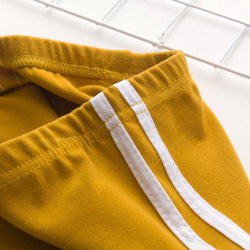 Fall/Winter Girl Pants Pure Color Side Stripe Sports Leggings for Kid Girls Sweatpants Kids Leggings Sport Trousers Outwear 220512